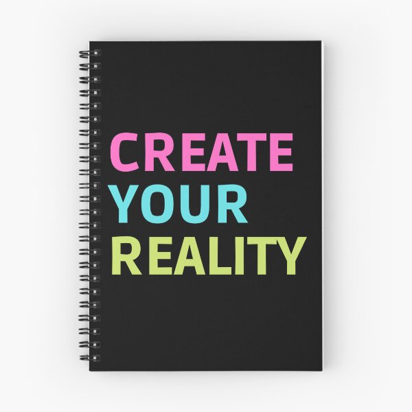 Item preview, Create your reality, inspirational colorful text design designed and sold by Designbyfia.