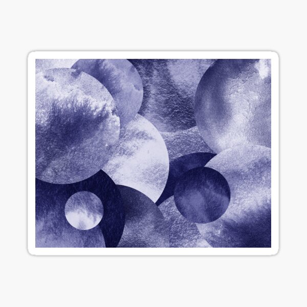 Item preview, Round Spheres Watercolor Circles Purple Blue Very Peri Calm Monochrome Interior Decor V designed and sold by Irina Sztukowski.