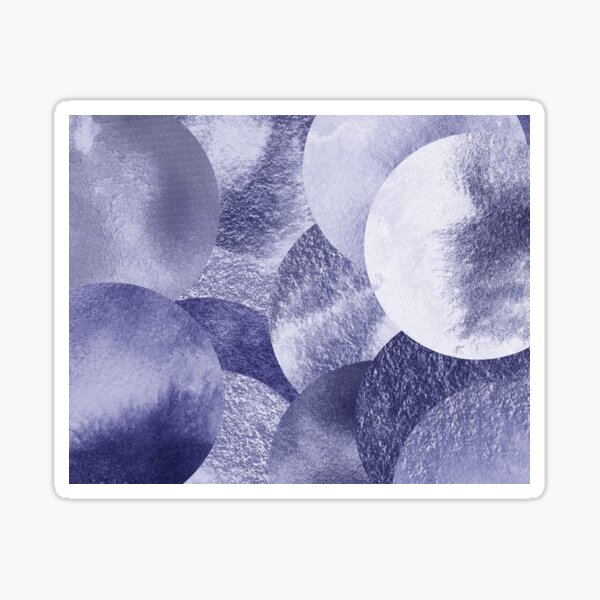 Item preview, Round Spheres Watercolor Circles Purple Blue Very Peri Calm Monochrome Interior Decor VI designed and sold by Irina Sztukowski.