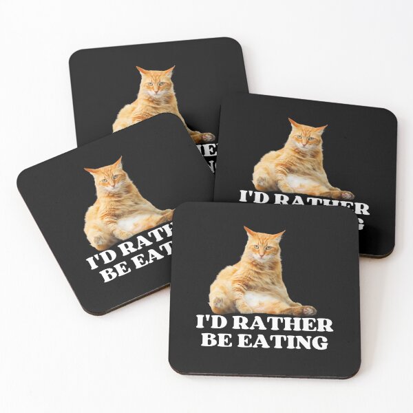 Item preview, ID RATHER BE EATING - Funny Cat Pictures with Captions and Cat Sayings  designed and sold by FunnyCatsFam.