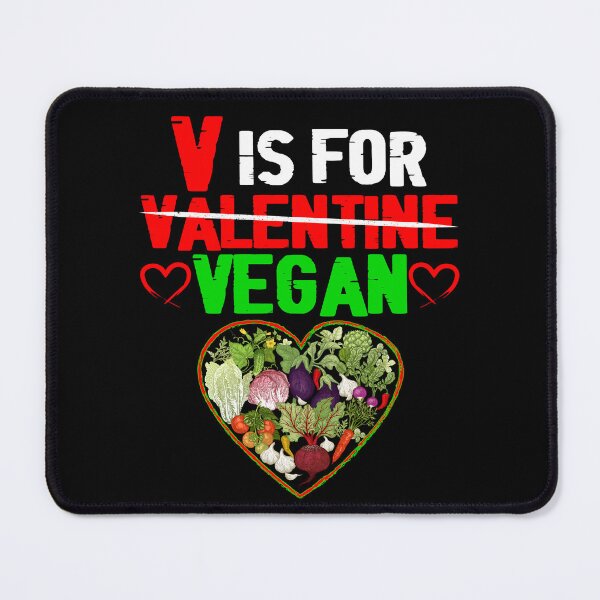 Item preview, V is for Vegan Valentine Heart Shape Vegan food Lovers designed and sold by CREATIVE-TEE.