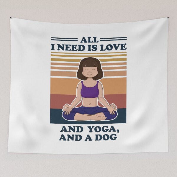 Item preview, All I Need Is Love and Yoga and A Dog , illustration designed and sold by nikolaj1301.