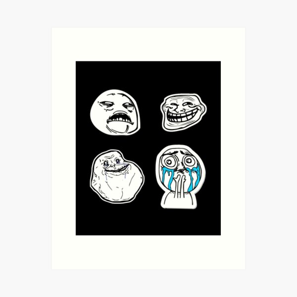 Rage Faces Pack Sticker Art Print