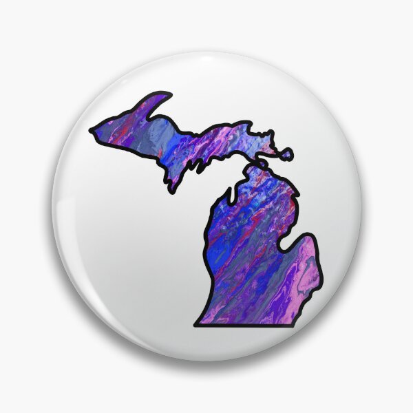 Item preview, Michigan Pour Paint: Blue and Pink designed and sold by doodle-mittens.
