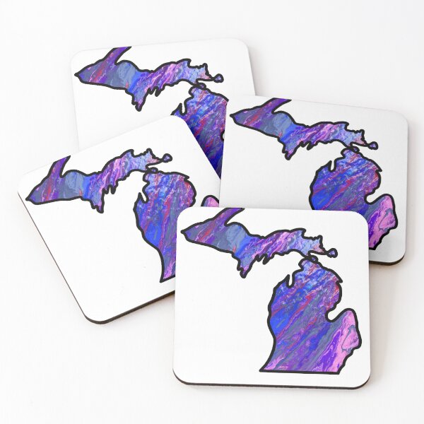 Artikelvorschau, Michigan Pour Paint: Blau und Pink entworfen und verkauft von doodle-mittens.