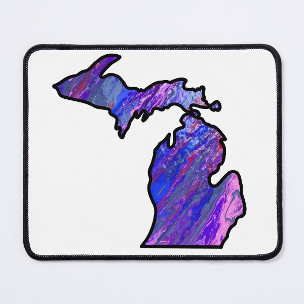 Item preview, Michigan Pour Paint: Blue and Pink designed and sold by doodle-mittens.