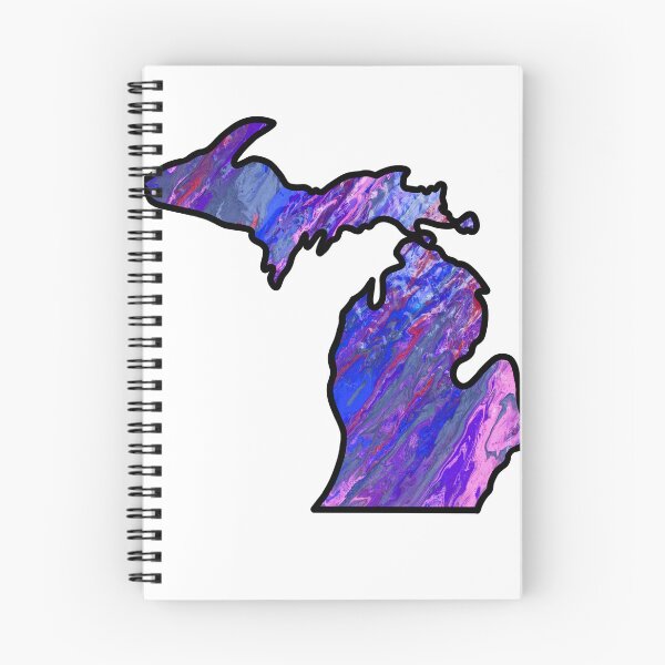 Item preview, Michigan Pour Paint: Blue and Pink designed and sold by doodle-mittens.