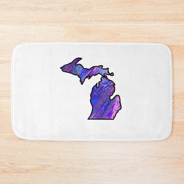 Item preview, Michigan Pour Paint: Blue and Pink designed and sold by doodle-mittens.