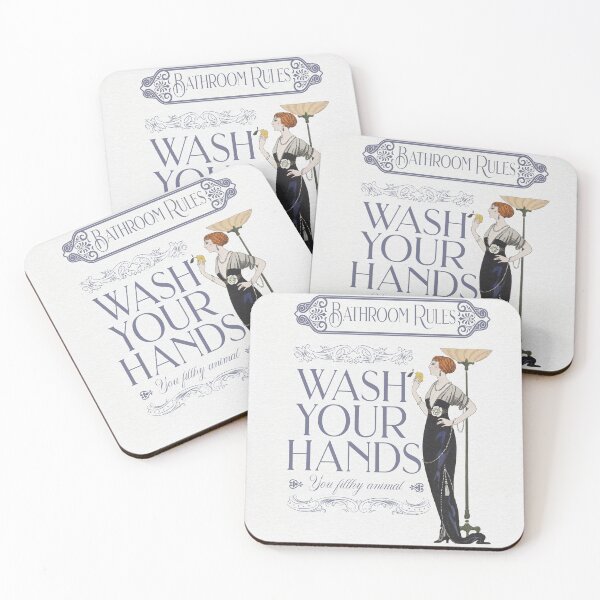 Item preview, Wash your hands Funny Bathroom Art Print Sign  designed and sold by EmmiFoxDesigns.