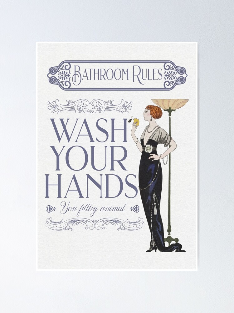 "Wash your hands Funny Bathroom Art Print Sign " Poster by ...