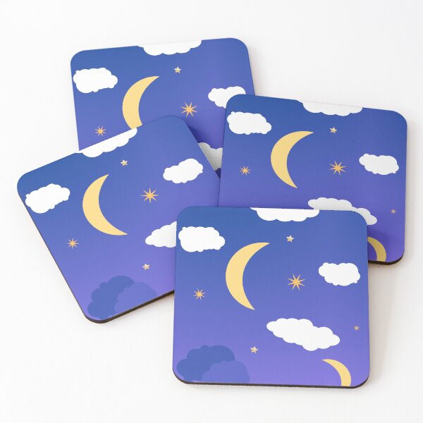 Item preview, Half moon, stars and cloud t-shirt print - ombre designed and sold by LukjanovArt.