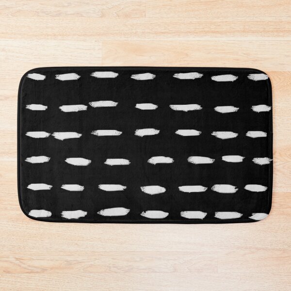 Item preview, Abstract trendy white dashed lines paint brush strokes pattern sewing lines free form hand painted style designed and sold by DotLinePlane.
