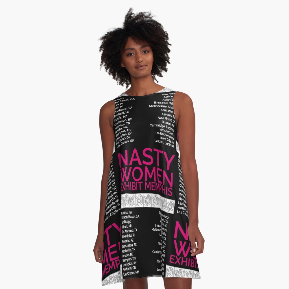 Nasty Women Exhibit Memphis 27 Cities Black A-Line Dress