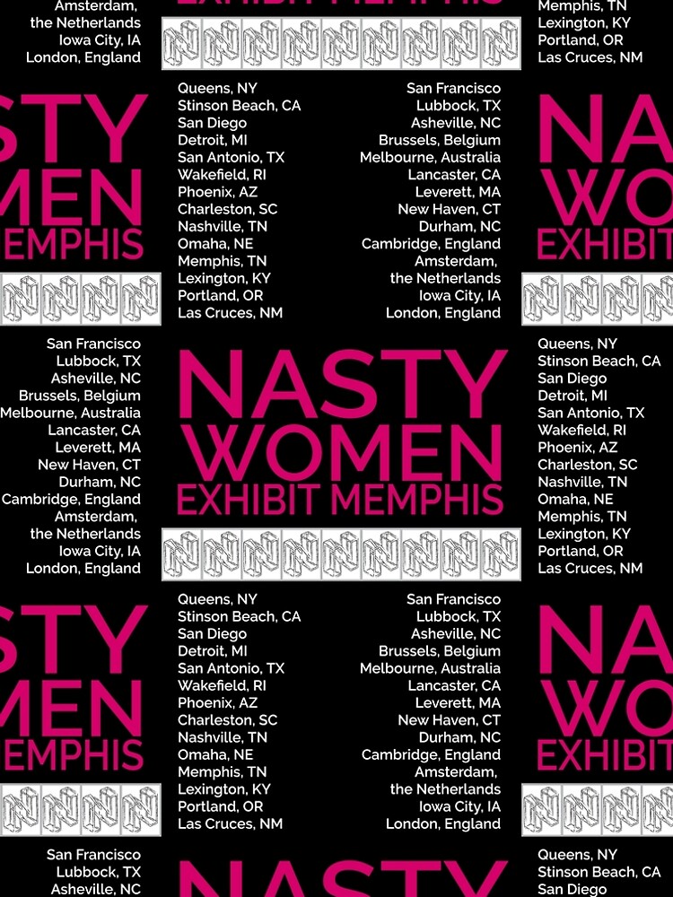 Thumbnail 4 of 4, A-Line Dress, Nasty Women Exhibit Memphis 27 Cities Black designed and sold by pukachelle.