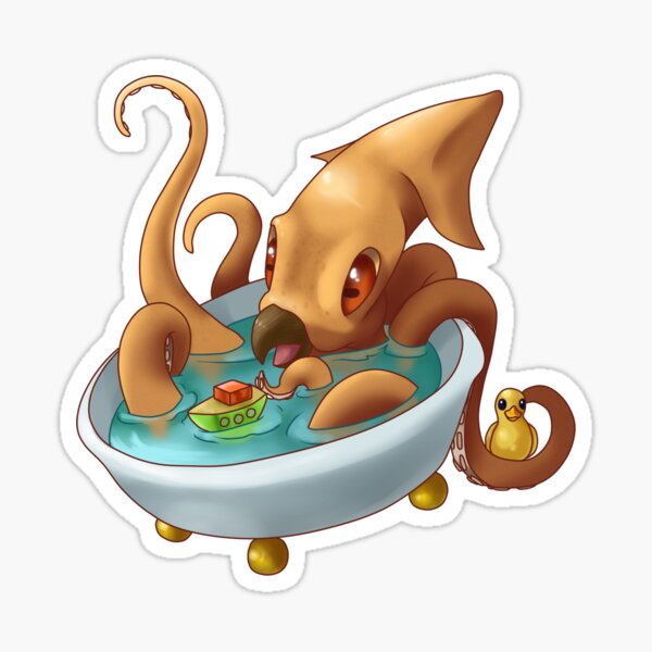 Baby Kraken Bathtime Sticker