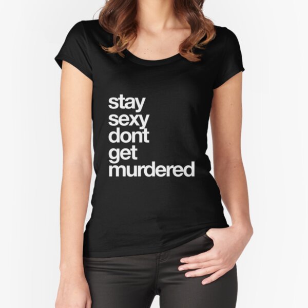 SSDGM Basic - White Text Fitted Scoop T-Shirt