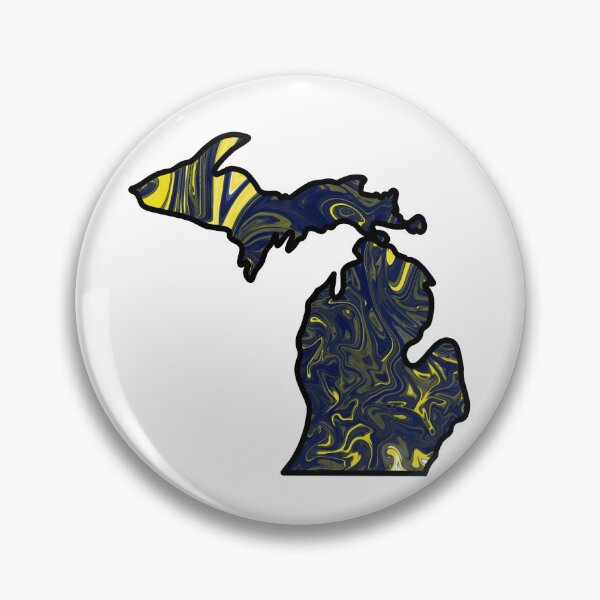 Item preview, Michigan Pour Paint: Michigan Maize and Blue Swirl designed and sold by doodle-mittens.