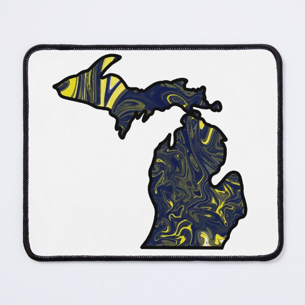Item preview, Michigan Pour Paint: Michigan Maize and Blue Swirl designed and sold by doodle-mittens.