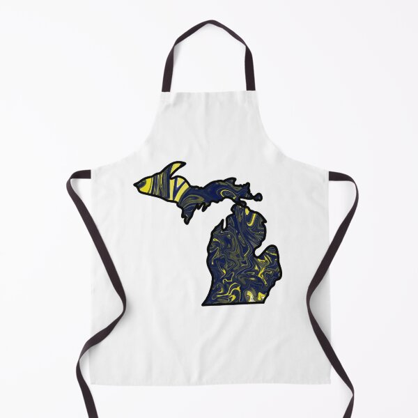 Item preview, Michigan Pour Paint: Michigan Maize and Blue Swirl designed and sold by doodle-mittens.