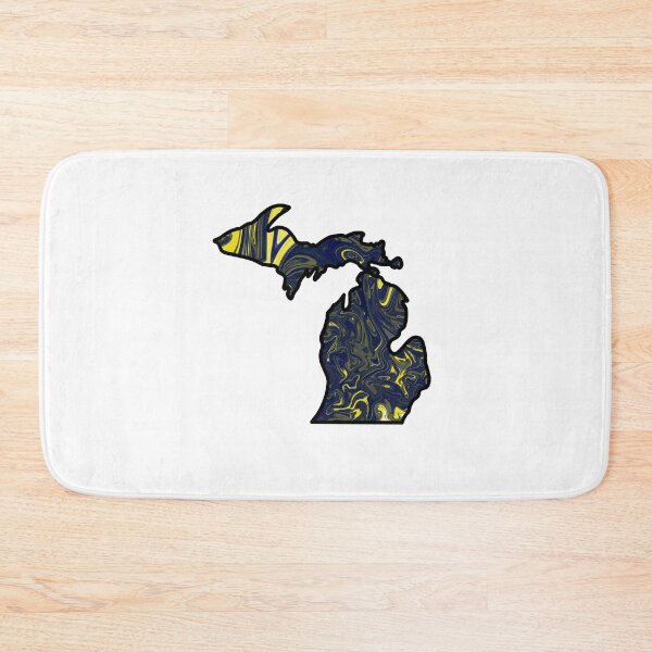 Item preview, Michigan Pour Paint: Michigan Maize and Blue Swirl designed and sold by doodle-mittens.