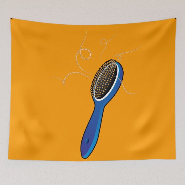 Item preview, Cepillo de pelo azul sobre naranja - Serie de arte de baño colorido designed and sold by garzonetto.