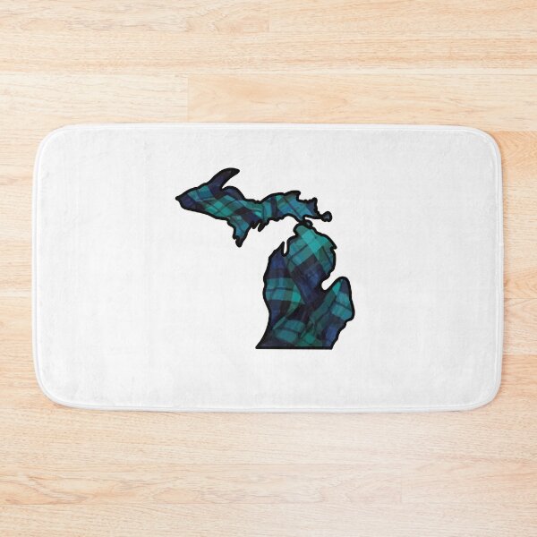Item preview, Michigan Color Block: Folded Blue Green Plaid designed and sold by doodle-mittens.