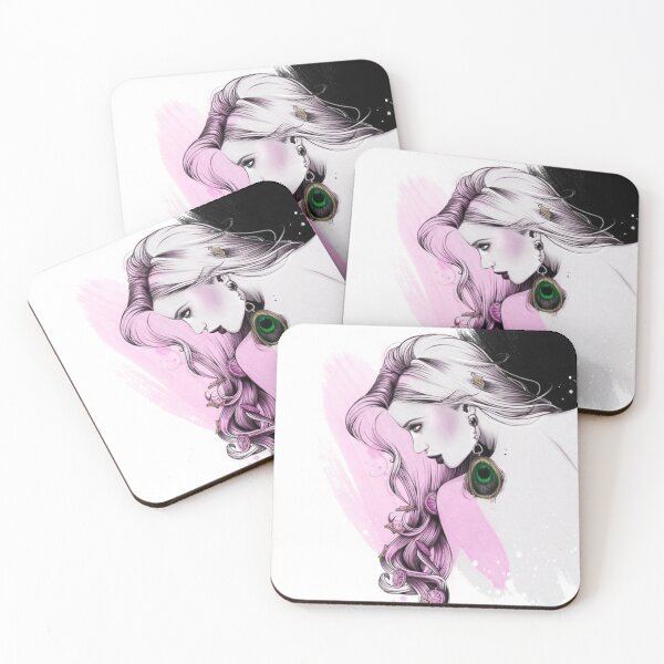 Item preview, girl head hair earrings abstraction  designed and sold by MusicSkateboard.