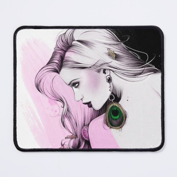 Item preview, girl head hair earrings abstraction  designed and sold by MusicSkateboard.