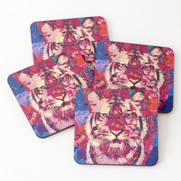 Item preview, torn paper collage tiger designed and sold by Hanna-Fortunata.