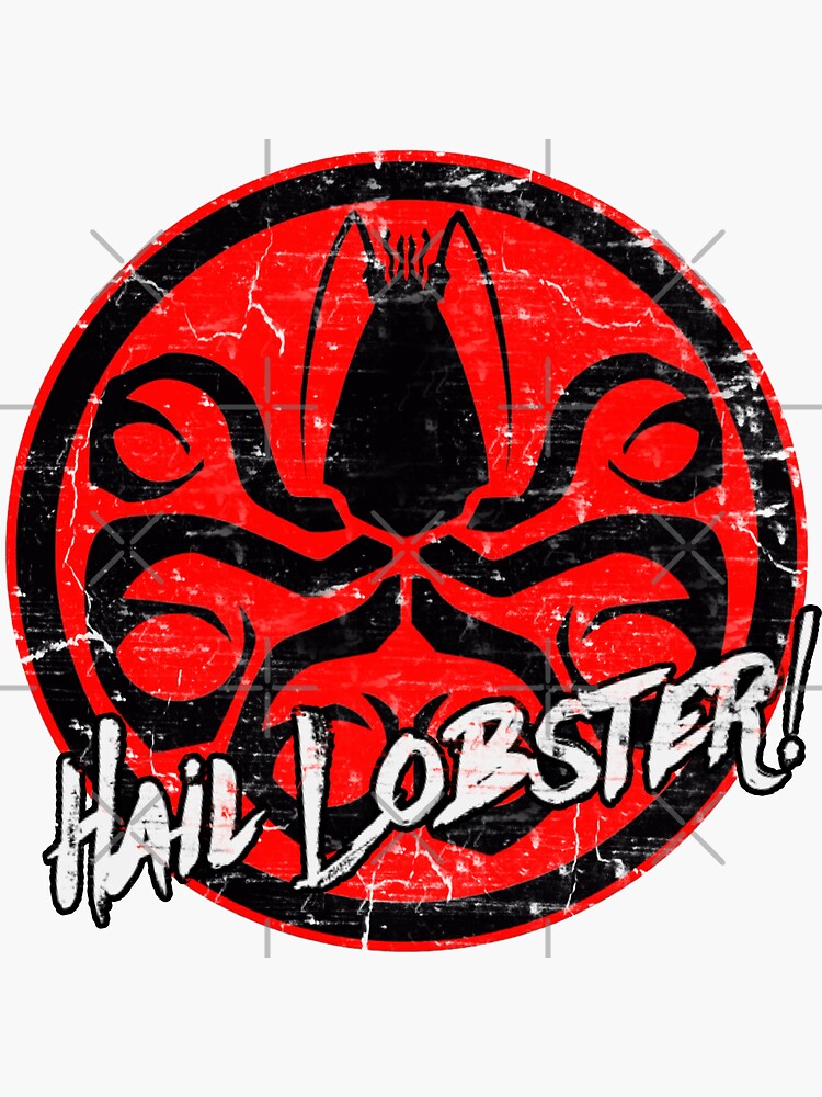 "Hail Lobster Jordan Peterson grunge white text" Sticker by