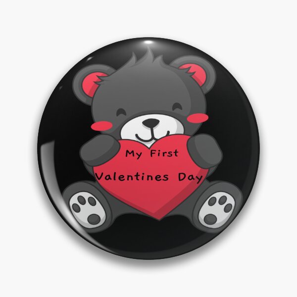 Item preview, My First Valentines Day - Cute Cartoon Teddy Bear holding a big heart designed and sold by LMcDs.