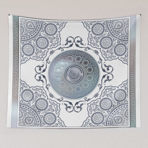 Item preview, Ornate Baroque Metallic Blue Greek Meander designed and sold by Yiorgos Designs.