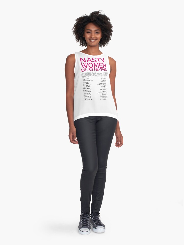 Thumbnail 3 of 6, Sleeveless Top, Nasty Women Exhibit Memphis 27 Cities White designed and sold by pukachelle.