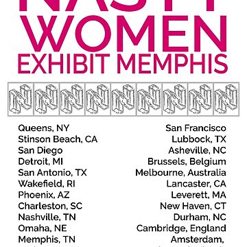 Artwork thumbnail, Nasty Women Exhibit Memphis 27 Cities White by pukachelle