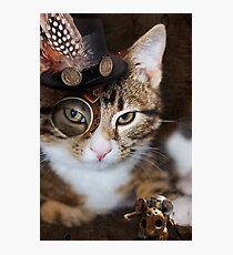 Steampunk Funny Cute Cat Photographic Print