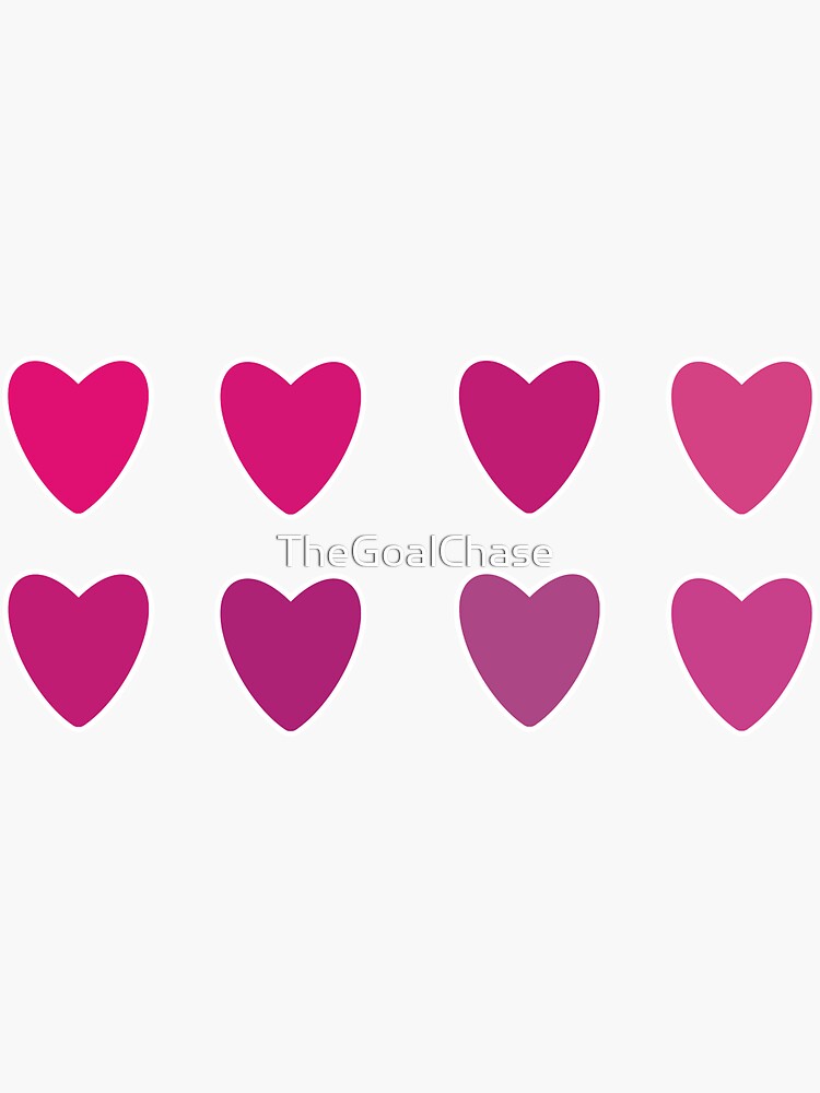 "Pink Love Hearts" Sticker for Sale by TheGoalChase Redbubble