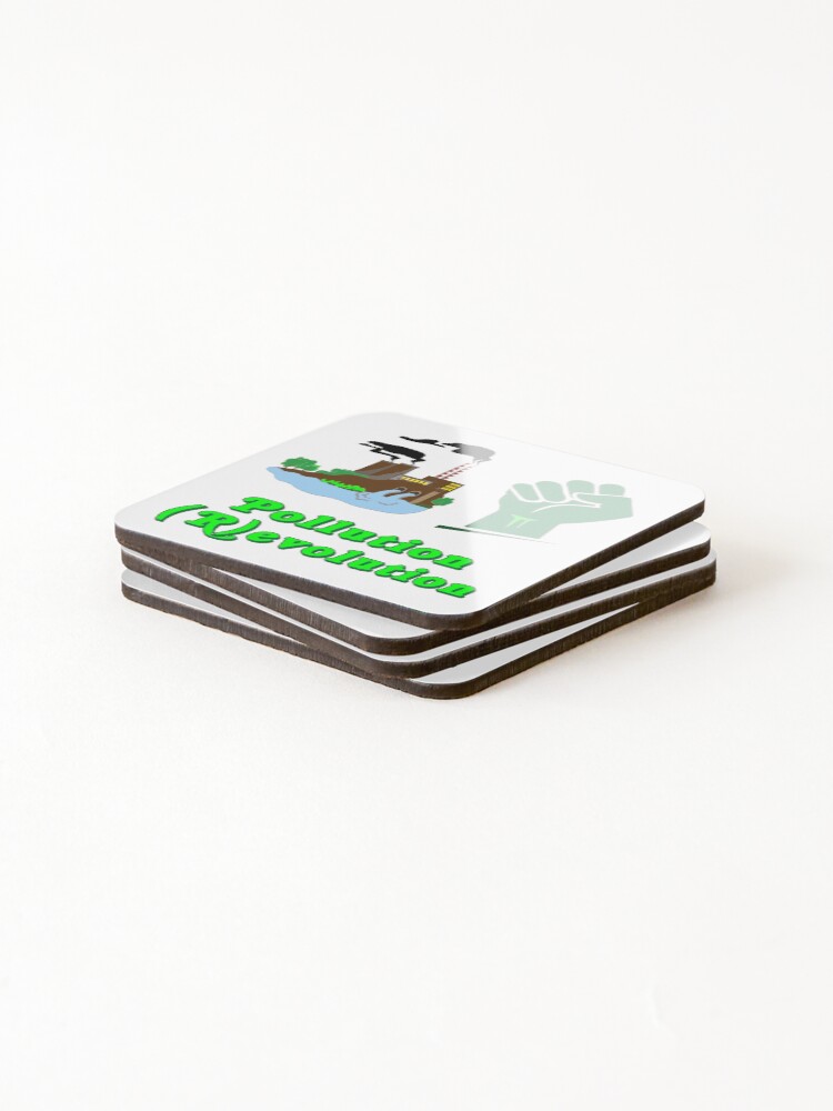 Thumbnail 4 of 5, Coasters (Set of 4), Pollution (R)evolution designed and sold by IVEKDESIGN.