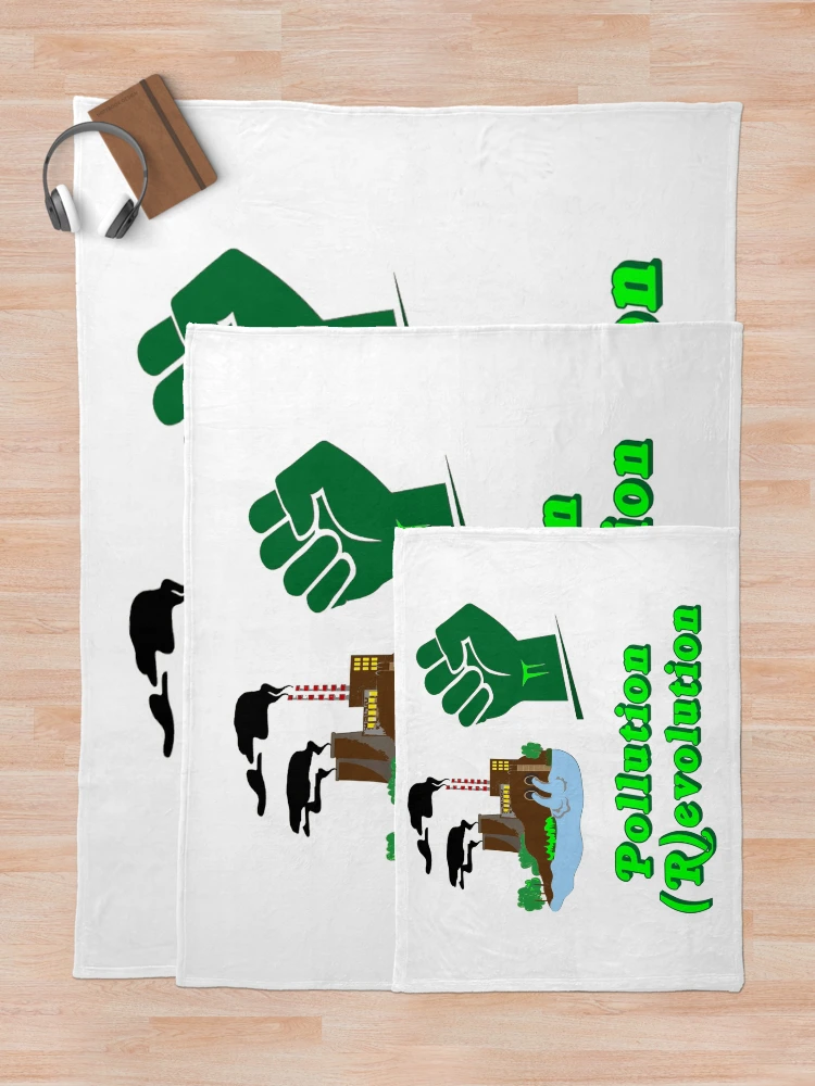 Thumbnail 5 of 6, Throw Blanket, Pollution (R)evolution designed and sold by IVEKDESIGN.