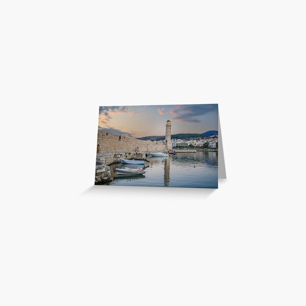 Artikel-Vorschau von Kreta Alter Hafen bei Sonnenuntergang in Rethymno Griechenland, designt und verkauft von allincrete.