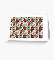 Red & White Roses Greeting Card