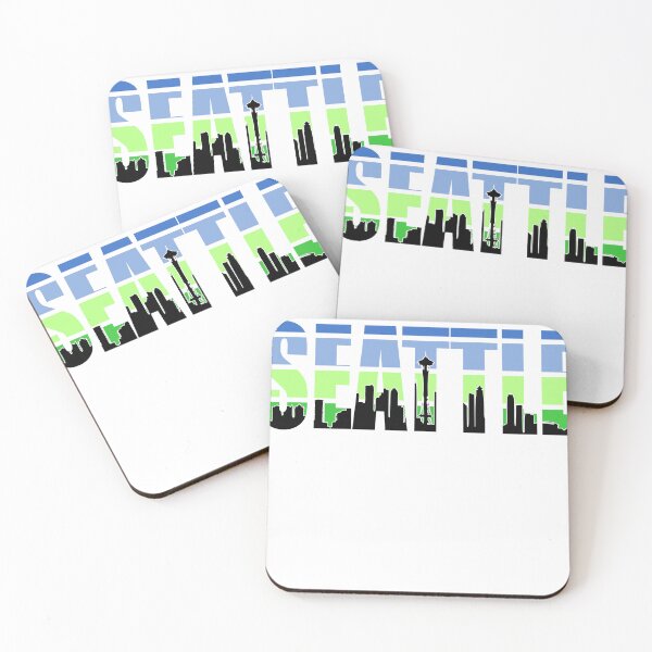Item preview, Seattle WA Cityscape skyline silohuette designed and sold by UpwardSpin.