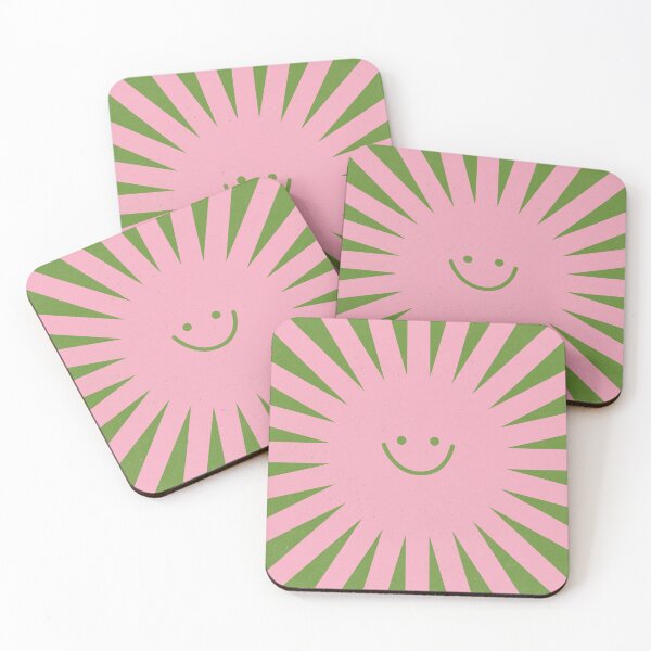 Item preview, Happy Sun Retro Groovie Green Pink Boho designed and sold by trajeado14.