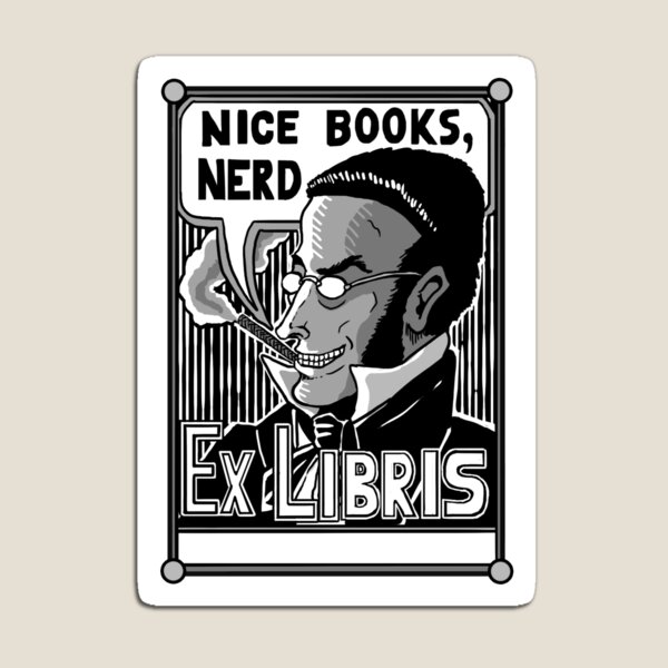 Artikelvorschau, Exlibris „Nice Books Nerd“ von Max Stirner (Aufkleber etc.) entworfen und verkauft von Sydney_Cardew.