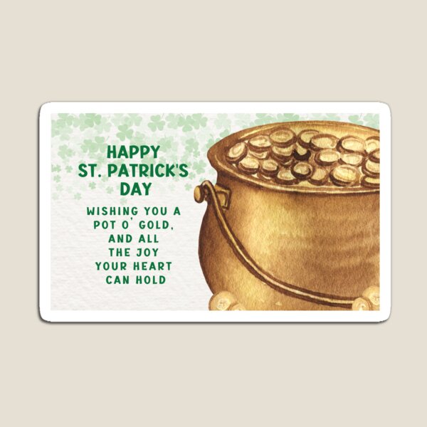 Item preview, Happy St Patricks Day - Watercolour Pot Of Gold designed and sold by Simply Celebrated Milestones.