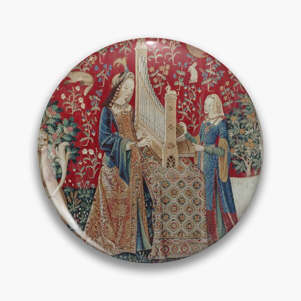 Item preview, Lady and Unicorn Medieval Tapestry Five Senses - Hearing designed and sold by VintageArchive.