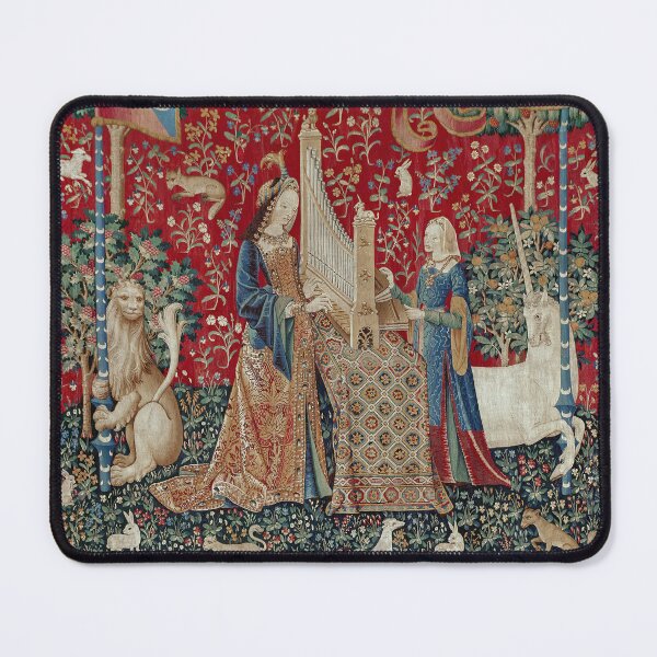 Item preview, Lady and Unicorn Medieval Tapestry Five Senses - Hearing designed and sold by VintageArchive.