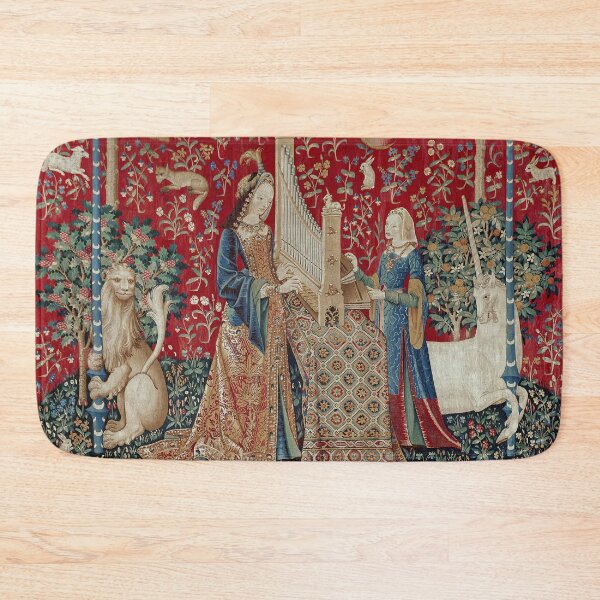 Item preview, Lady and Unicorn Medieval Tapestry Five Senses - Hearing designed and sold by VintageArchive.