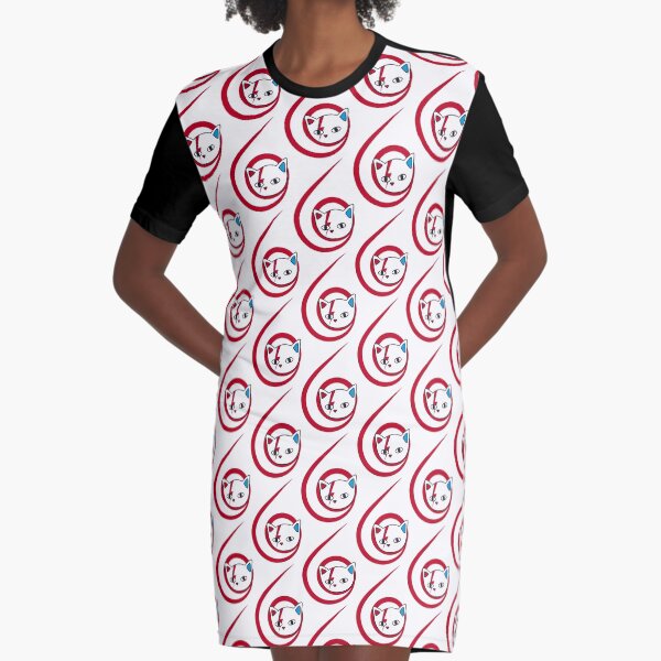 Meowie curl Graphic T-Shirt Dress