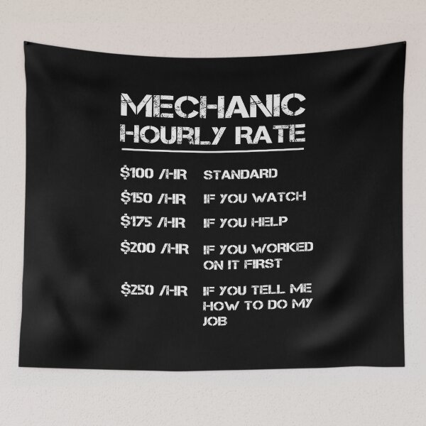 Item preview, Funny Mechanic Hourly Rate Gift designed and sold by rachidhaz.