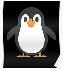 Cute Penguin Graphic Design Love Friend Happy Poster